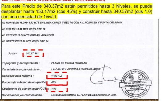 ID 114 Terreno Supermanzana 11 Av. Acanceh Lote 13 y 14