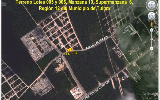 ID 115 Terreno Tulum Region 12 Lote 5 y 6