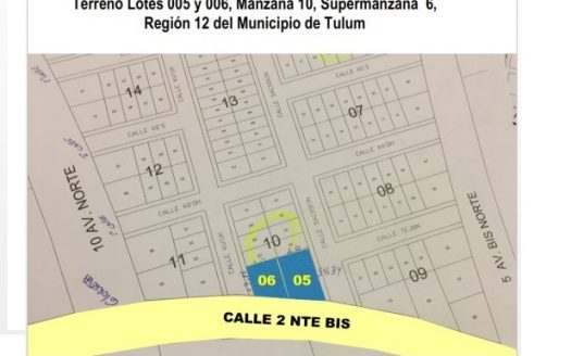 ID 115 Terreno Tulum Region 12 Lote 5 y 6