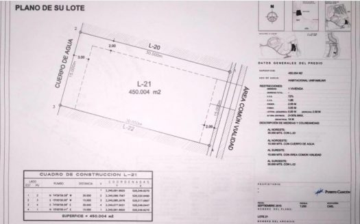ID 111 Terreno Puerto Cancún. La Laguna L-21